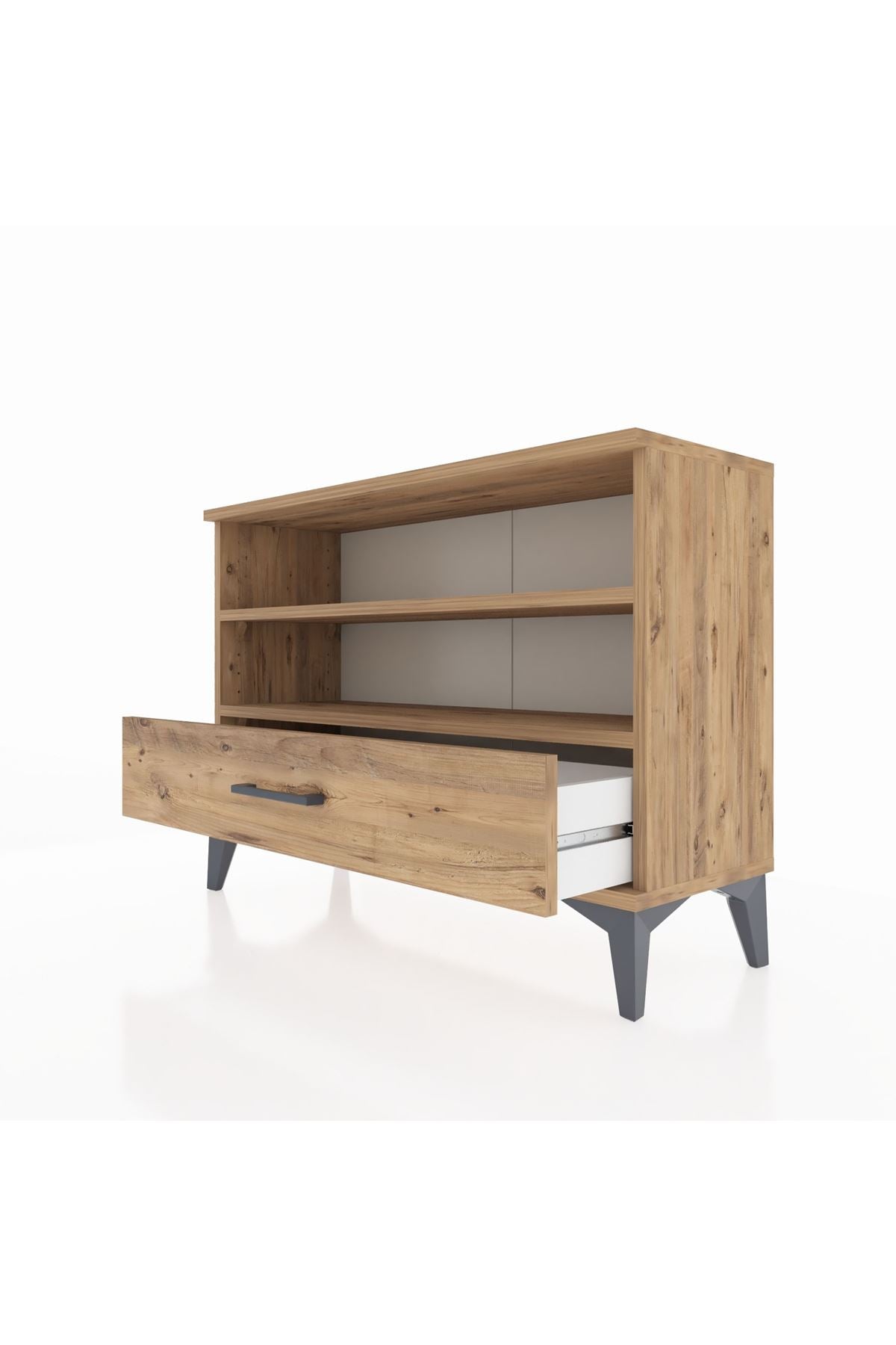 Arges Şifonyer 2 Raflı Tek Çekmeceli 88x30x64 Çam-Çam