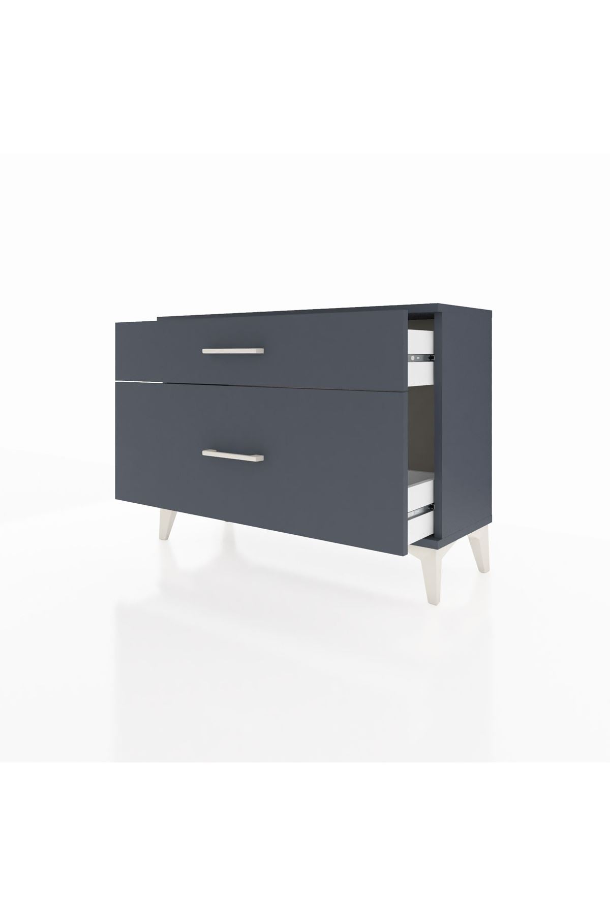 Arges Şifonyer 2 Çekmeceli 88x30x64 Antrasit-Antrasit