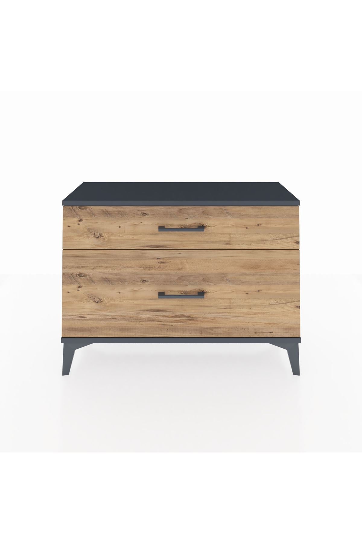 Arges Şifonyer 2 Çekmeceli 88x30x64 Antrasit-Çam