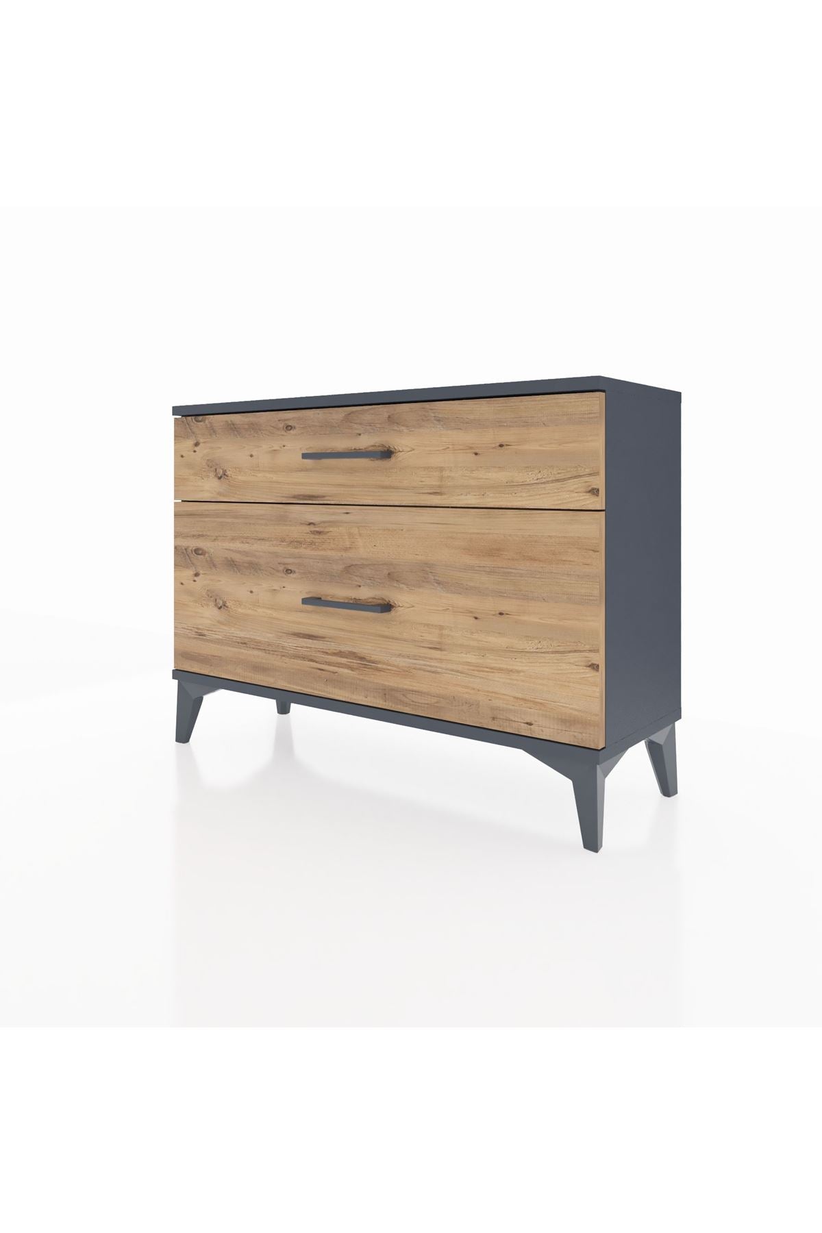 Arges Şifonyer 2 Çekmeceli 88x30x64 Antrasit-Çam