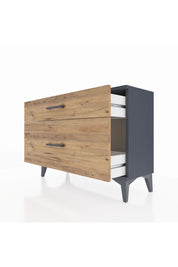 Arges Şifonyer 2 Çekmeceli 88x30x64 Antrasit-Çam