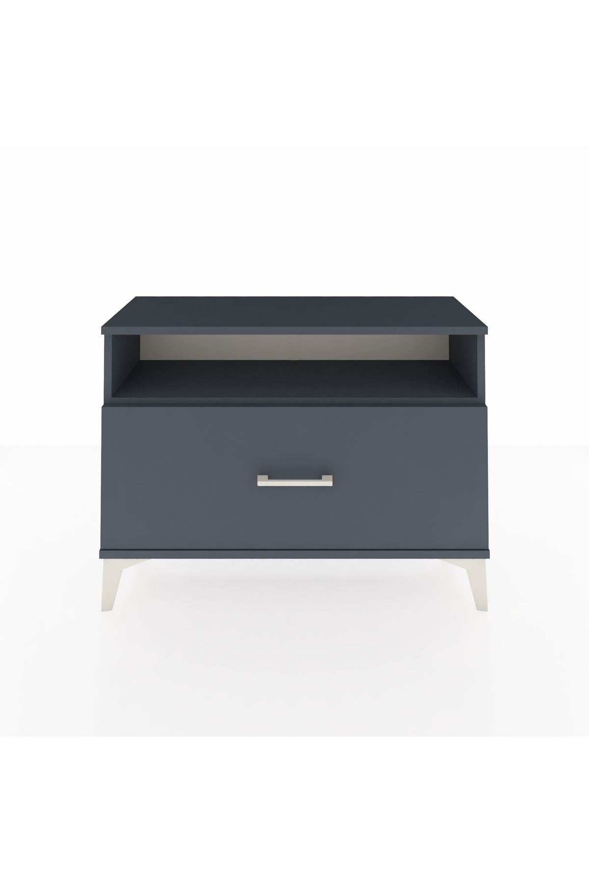 Arges Şifonyer Tek Raflı Tek Çekmeceli 88x30x64 Antrasit-Antrasit