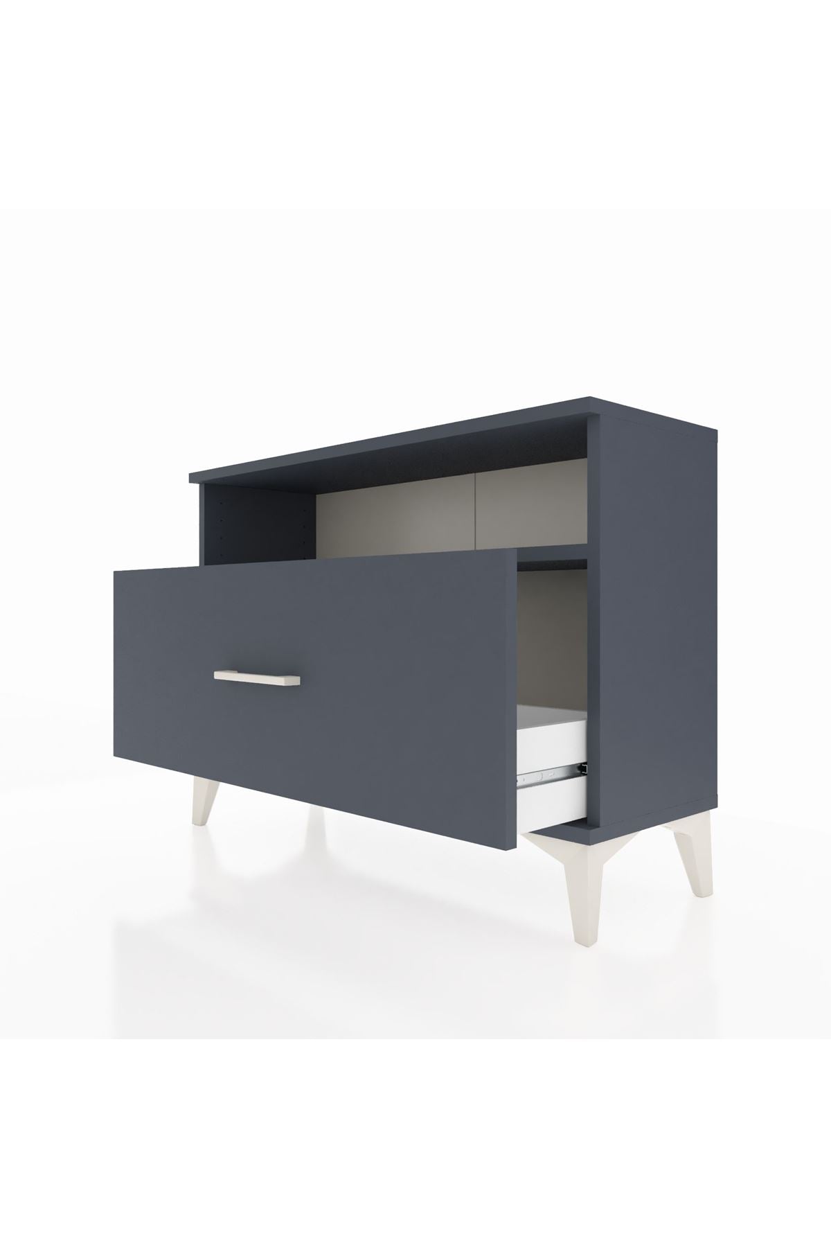 Arges Şifonyer Tek Raflı Tek Çekmeceli 88x30x64 Antrasit-Antrasit