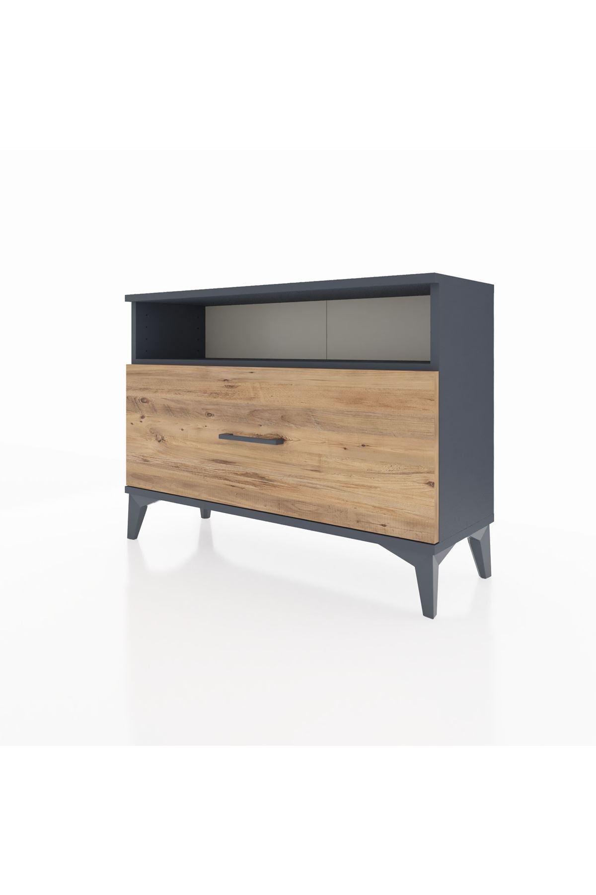 Arges Şifonyer Tek Raflı Tek Çekmeceli 88x30x64 Antrasit-Çam