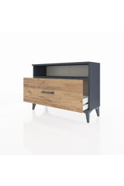 Arges Şifonyer Tek Raflı Tek Çekmeceli 88x30x64 Antrasit-Çam