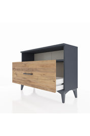 Arges Şifonyer Tek Raflı Tek Çekmeceli 88x30x64 Antrasit-Çam