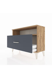 Arges Şifonyer Tek Raflı Tek Çekmeceli 88x30x64 Çam-Antrasit