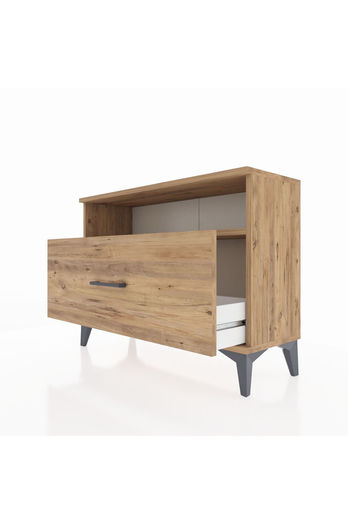 Arges Şifonyer Tek Raflı Tek Çekmeceli 88x30x64 Çam-Çam