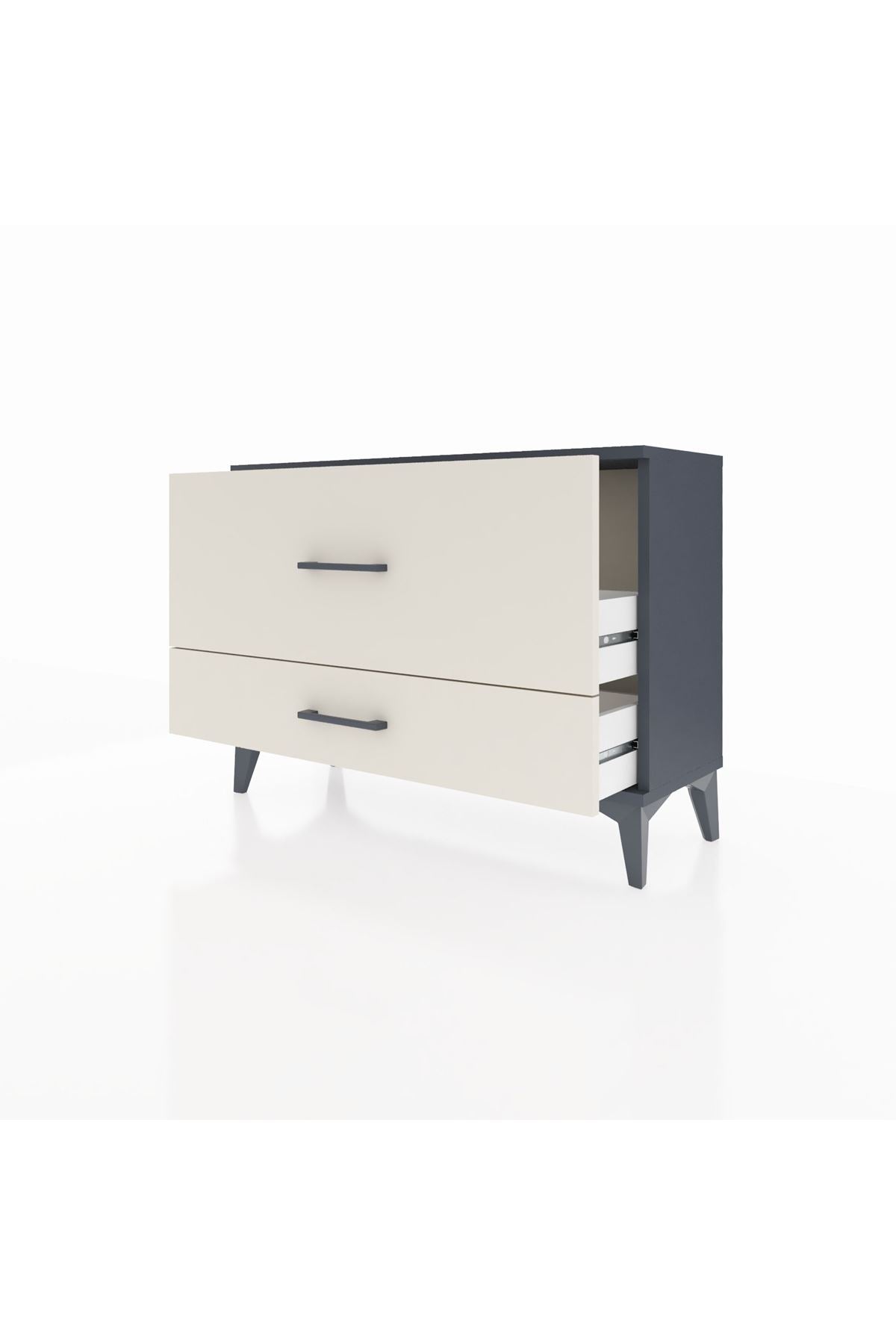Arges Şifonyer 2 Çekmeceli 88x30x64 Antrasit-Aytaşı
