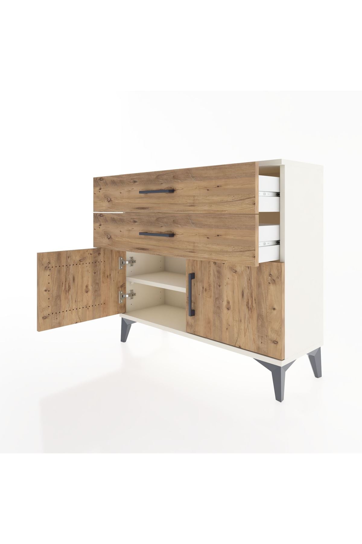 Arges Şifonyer Tek Raflı 2 Çekmeceli 2 Kapaklı 88x30x80 Aytaşı-Çam