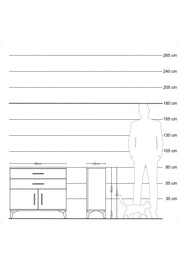 Arges Şifonyer Tek Raflı 2 Çekmeceli 2 Kapaklı 88x30x80 Antrasit-Aytaşı