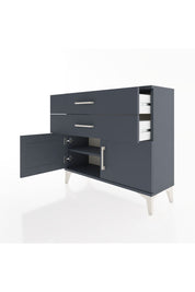 Arges Şifonyer Tek Raflı 2 Çekmeceli 2 Kapaklı 88x30x80 Antrasit-Antrasit