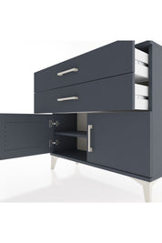 Arges Şifonyer Tek Raflı 2 Çekmeceli 2 Kapaklı 88x30x80 Antrasit-Antrasit