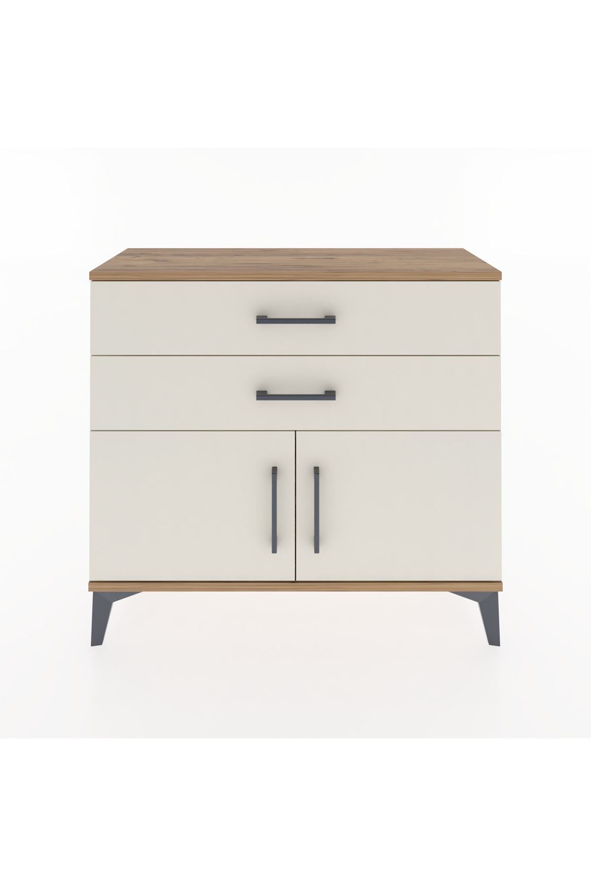 Arges Şifonyer Tek Raflı 2 Çekmeceli 2 Kapaklı 88x30x80 Çam-Aytaşı