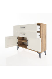 Arges Şifonyer Tek Raflı 2 Çekmeceli 2 Kapaklı 88x30x80 Çam-Aytaşı