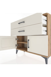 Arges Şifonyer Tek Raflı 2 Çekmeceli 2 Kapaklı 88x30x80 Çam-Aytaşı