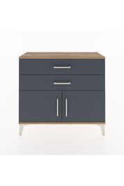 Arges Şifonyer Tek Raflı 2 Çekmeceli 2 Kapaklı 88x30x80 Çam-Antrasit