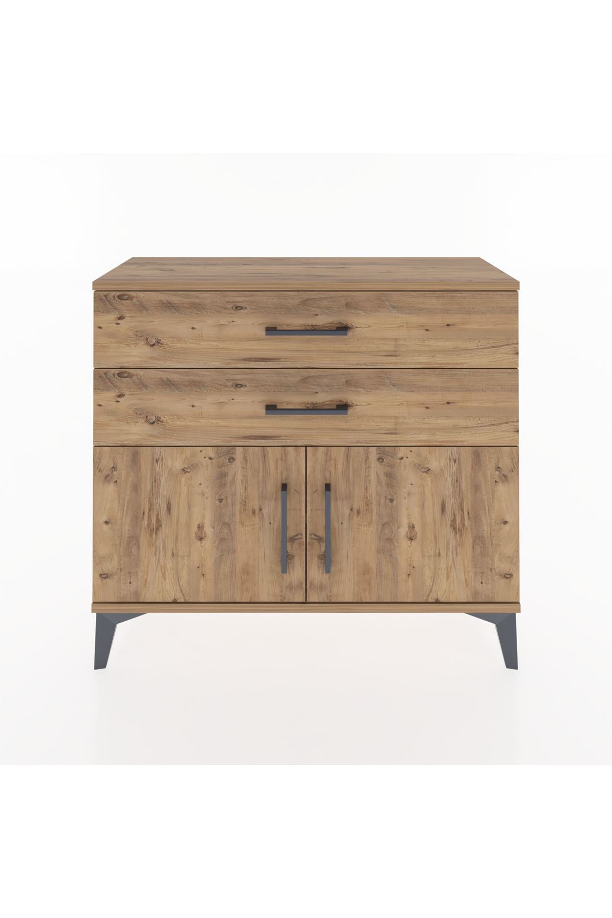 Arges Şifonyer Tek Raflı 2 Çekmeceli 2 Kapaklı 88x30x80 Çam-Çam