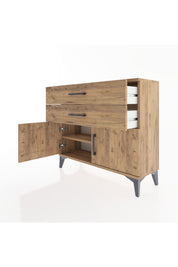 Arges Şifonyer Tek Raflı 2 Çekmeceli 2 Kapaklı 88x30x80 Çam-Çam