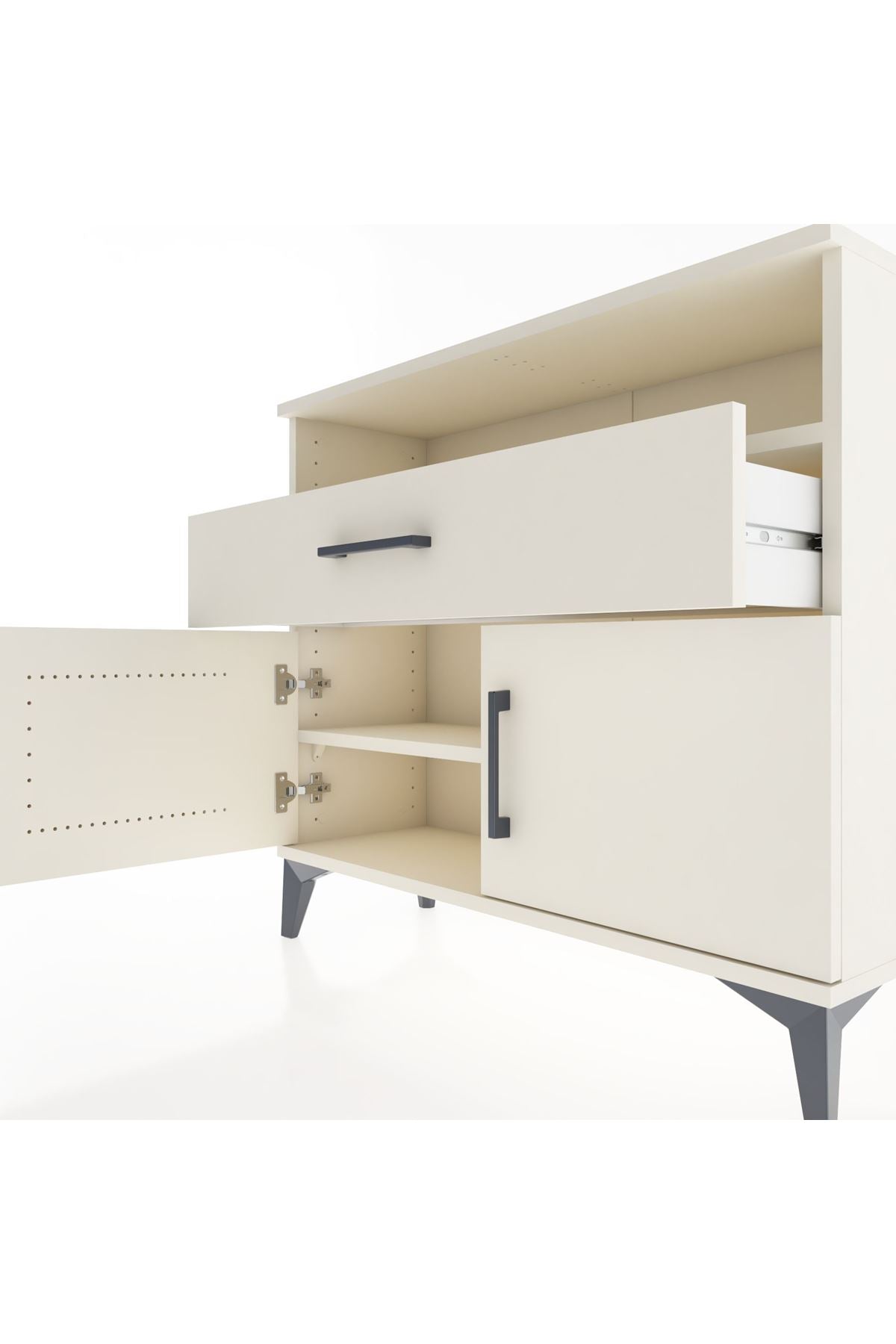 Arges Şifonyer 2 Raflı Tek Çekmeceli 2 Kapaklı 88x30x80 Aytaşı-Aytaşı