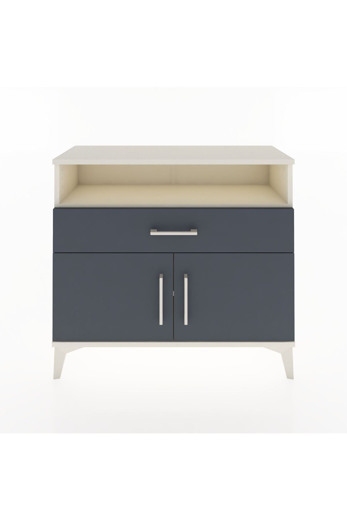 Arges Şifonyer 2 Raflı Tek Çekmeceli 2 Kapaklı 88x30x80 Aytaşı-Antrasit