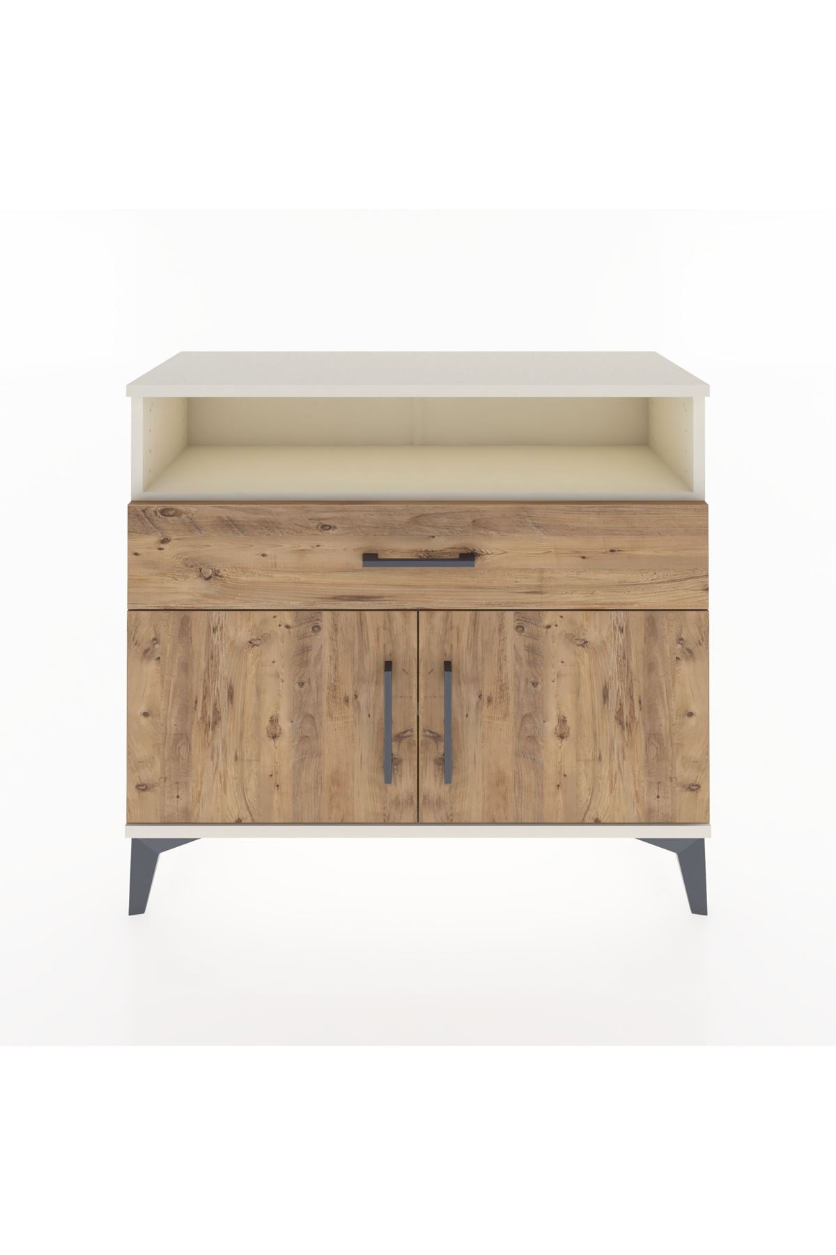 Arges Şifonyer 2 Raflı Tek Çekmeceli 2 Kapaklı 88x30x80 Aytaşı-Çam