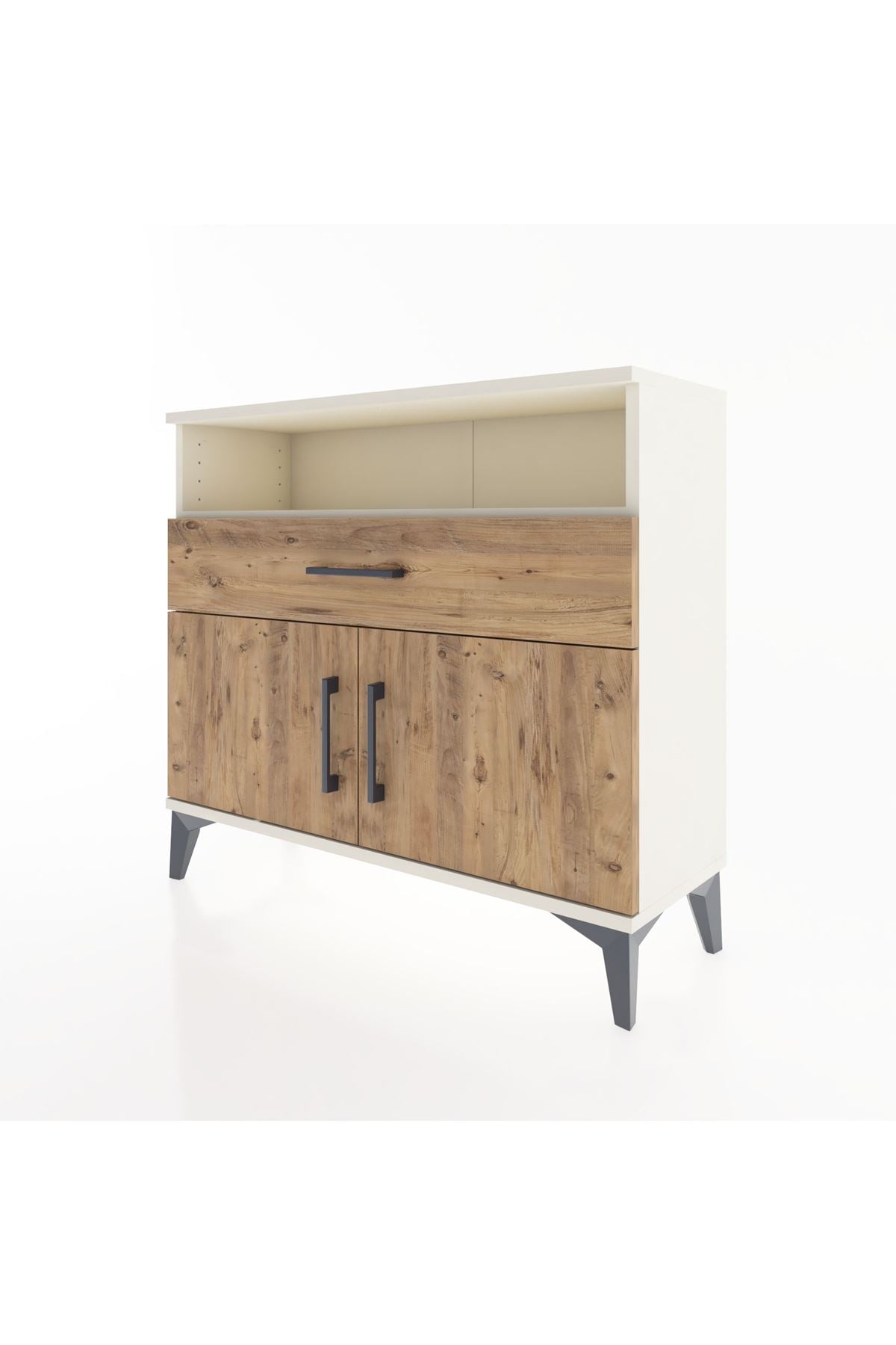 Arges Şifonyer 2 Raflı Tek Çekmeceli 2 Kapaklı 88x30x80 Aytaşı-Çam