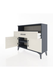 Arges Şifonyer 2 Raflı Tek Çekmeceli 2 Kapaklı 88x30x80 Antrasit-Aytaşı