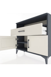 Arges Şifonyer 2 Raflı Tek Çekmeceli 2 Kapaklı 88x30x80 Antrasit-Aytaşı