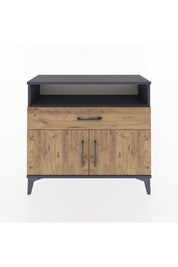 Arges Şifonyer 2 Raflı Tek Çekmeceli 2 Kapaklı 88x30x80 Antrasit-Çam