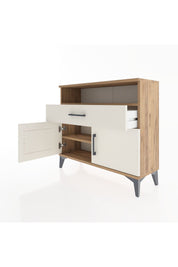 Arges Şifonyer 2 Raflı Tek Çekmeceli 2 Kapaklı 88x30x80 Çam-Aytaşı