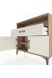 Arges Şifonyer 2 Raflı Tek Çekmeceli 2 Kapaklı 88x30x80 Çam-Aytaşı