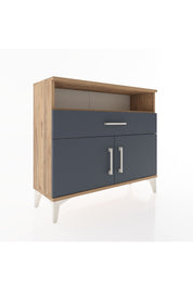 Arges Şifonyer 2 Raflı Tek Çekmeceli 2 Kapaklı 88x30x80 Çam-Antrasit