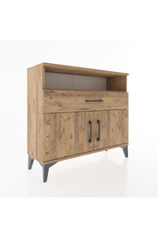 Arges Şifonyer 2 Raflı Tek Çekmeceli 2 Kapaklı 88x30x80 Çam-Çam