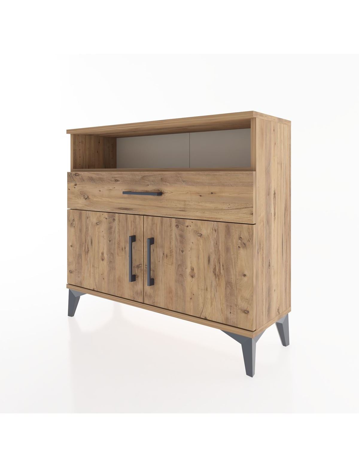 Arges Şifonyer 2 Raflı Tek Çekmeceli 2 Kapaklı 88x30x80 - S03M033V9A