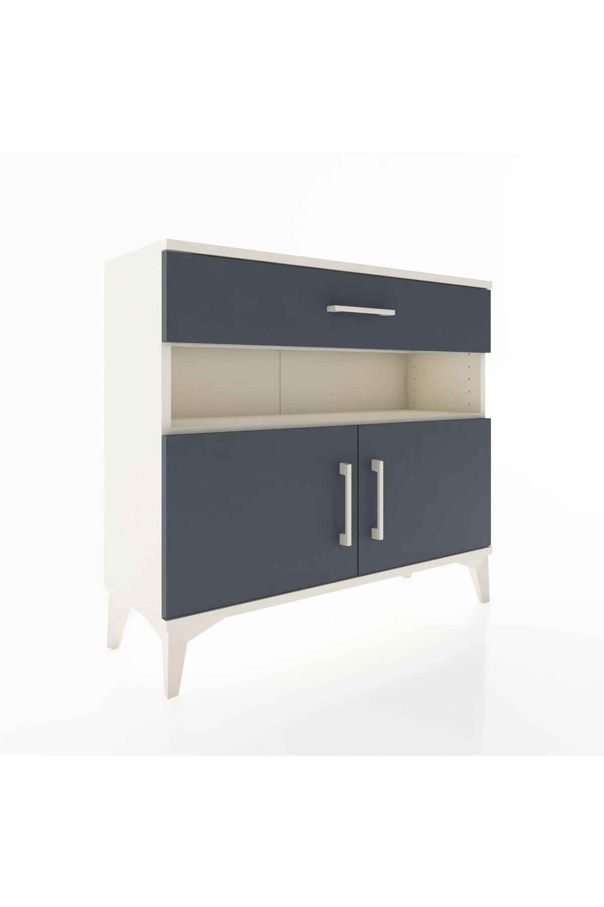 Arges Şifonyer 2 Raflı Tek Çekmeceli 2 Kapaklı 88x30x80 Aytaşı-Antrasit