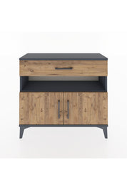 Arges Şifonyer 2 Raflı Tek Çekmeceli 2 Kapaklı 88x30x80 Antrasit-Çam