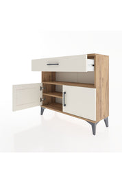 Arges Şifonyer 2 Raflı Tek Çekmeceli 2 Kapaklı 88x30x80 Çam-Aytaşı