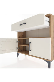 Arges Şifonyer 2 Raflı Tek Çekmeceli 2 Kapaklı 88x30x80 Çam-Aytaşı