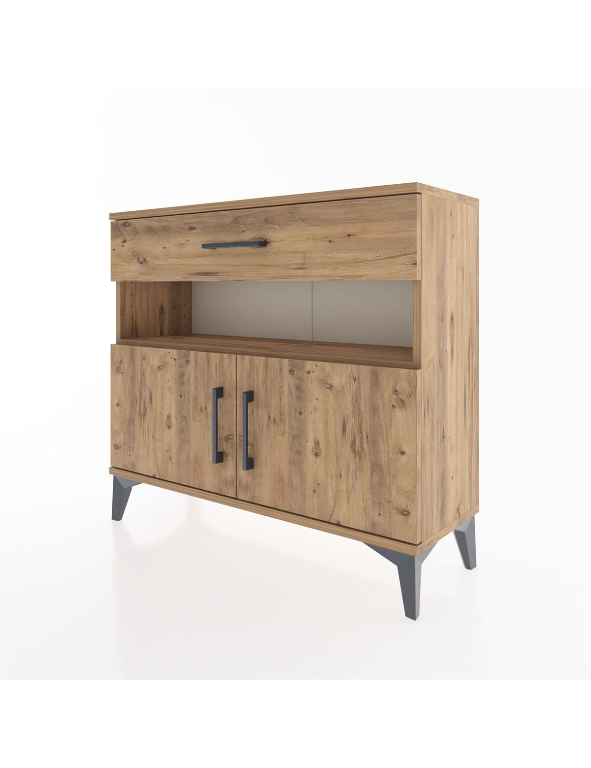 Arges Şifonyer 2 Raflı Tek Çekmeceli 2 Kapaklı 88x30x80 - S03M034V9A