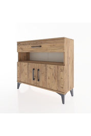 Arges Şifonyer 2 Raflı Tek Çekmeceli 2 Kapaklı 88x30x80 Çam-Çam