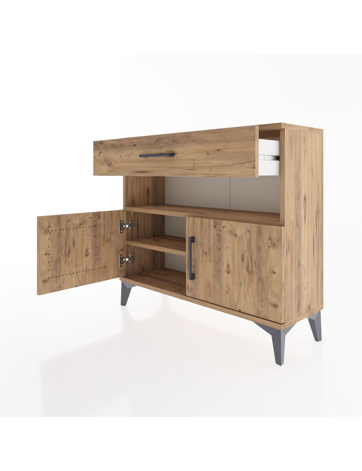 Arges Şifonyer 2 Raflı Tek Çekmeceli 2 Kapaklı 88x30x80 - S03M034V9A