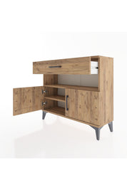 Arges Şifonyer 2 Raflı Tek Çekmeceli 2 Kapaklı 88x30x80 Çam-Çam