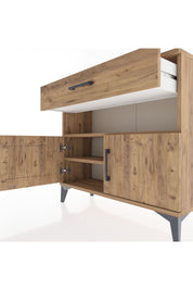 Arges Şifonyer 2 Raflı Tek Çekmeceli 2 Kapaklı 88x30x80 Çam-Çam