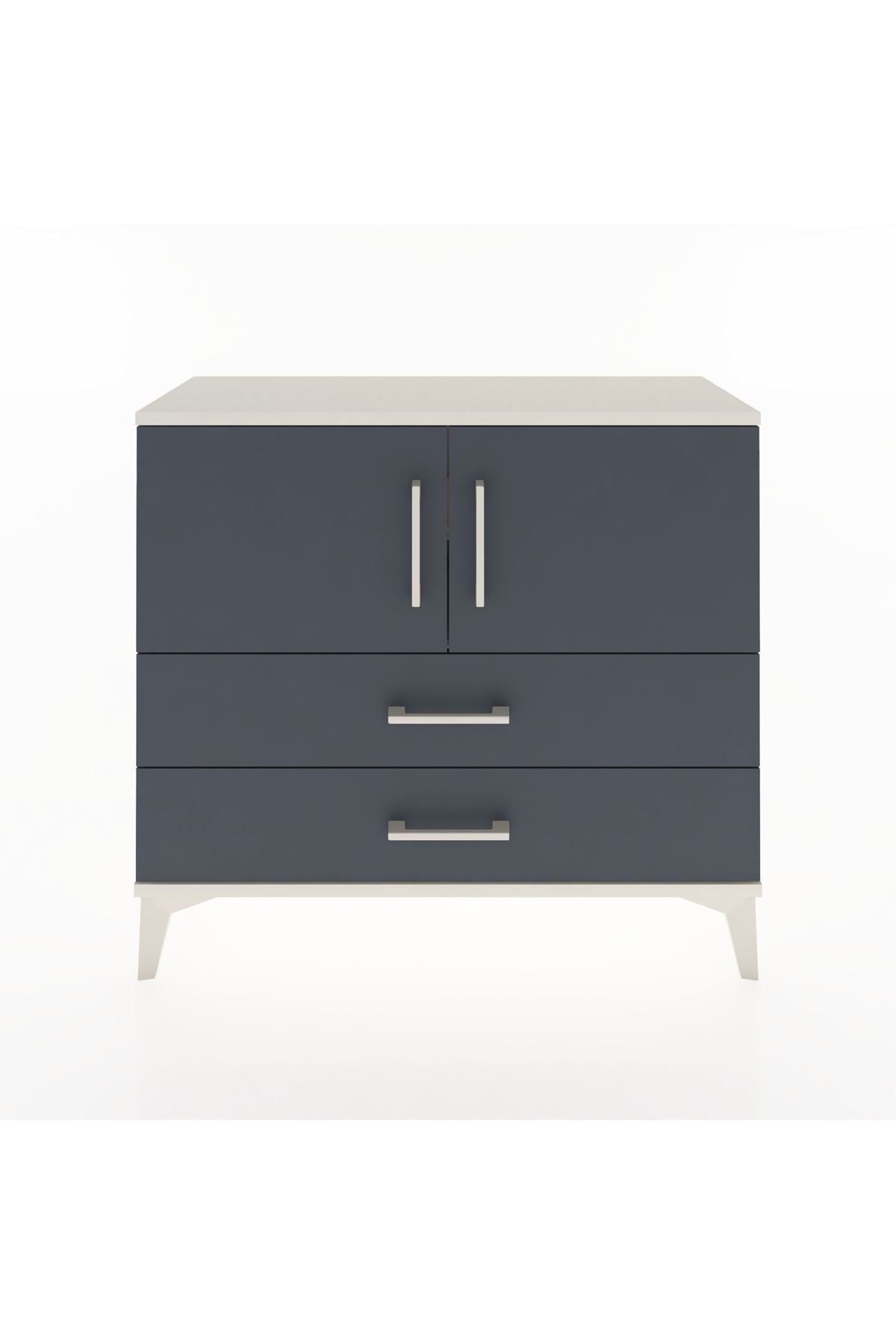 Arges Şifonyer 2 Raflı 2 Çekmeceli 2 Kapaklı 88x30x80 Aytaşı-Antrasit