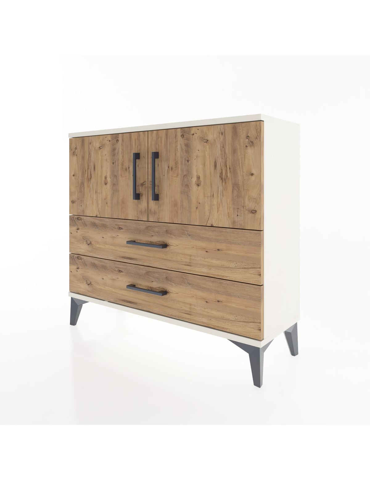 Arges Şifonyer 2 Raflı 2 Çekmeceli 2 Kapaklı 88x30x80 - S03M035V3A