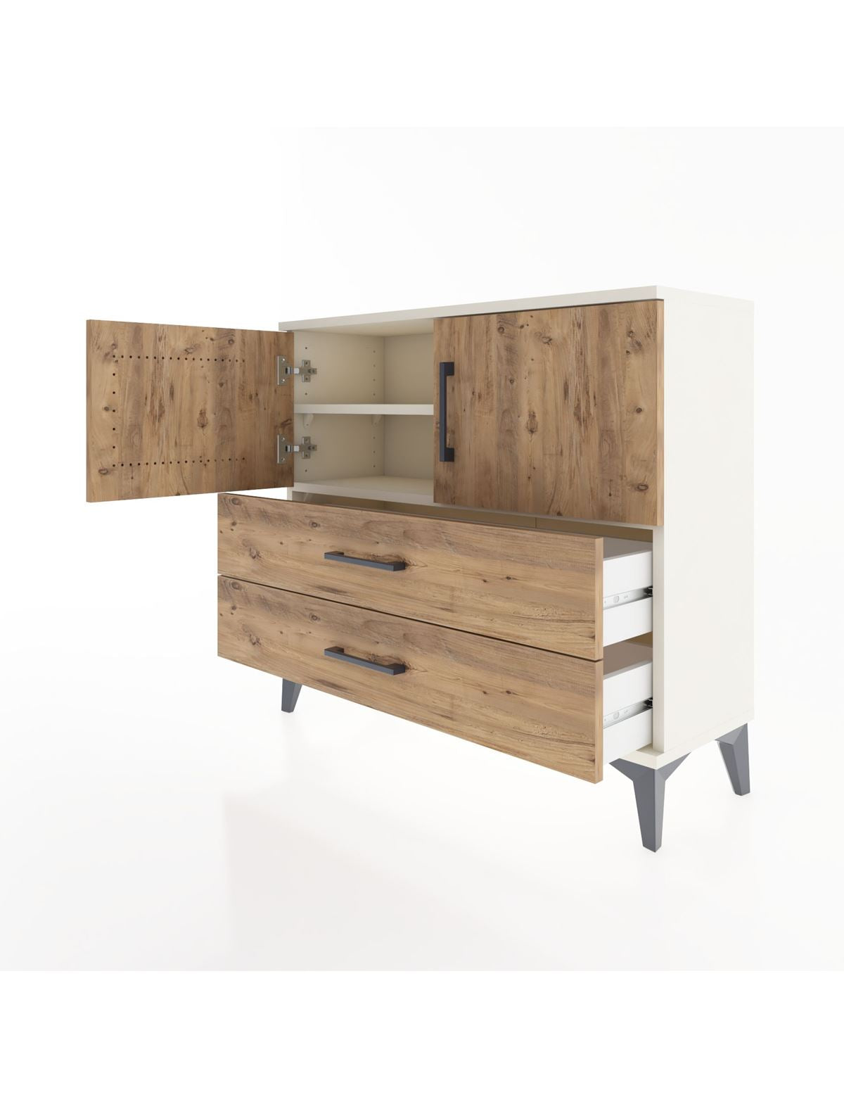 Arges Şifonyer 2 Raflı 2 Çekmeceli 2 Kapaklı 88x30x80 - S03M035V3A