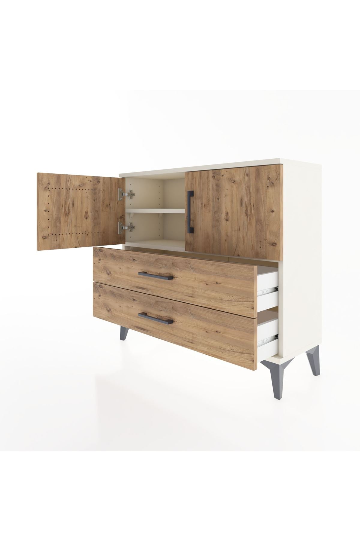 Arges Şifonyer 2 Raflı 2 Çekmeceli 2 Kapaklı 88x30x80 Aytaşı-Çam