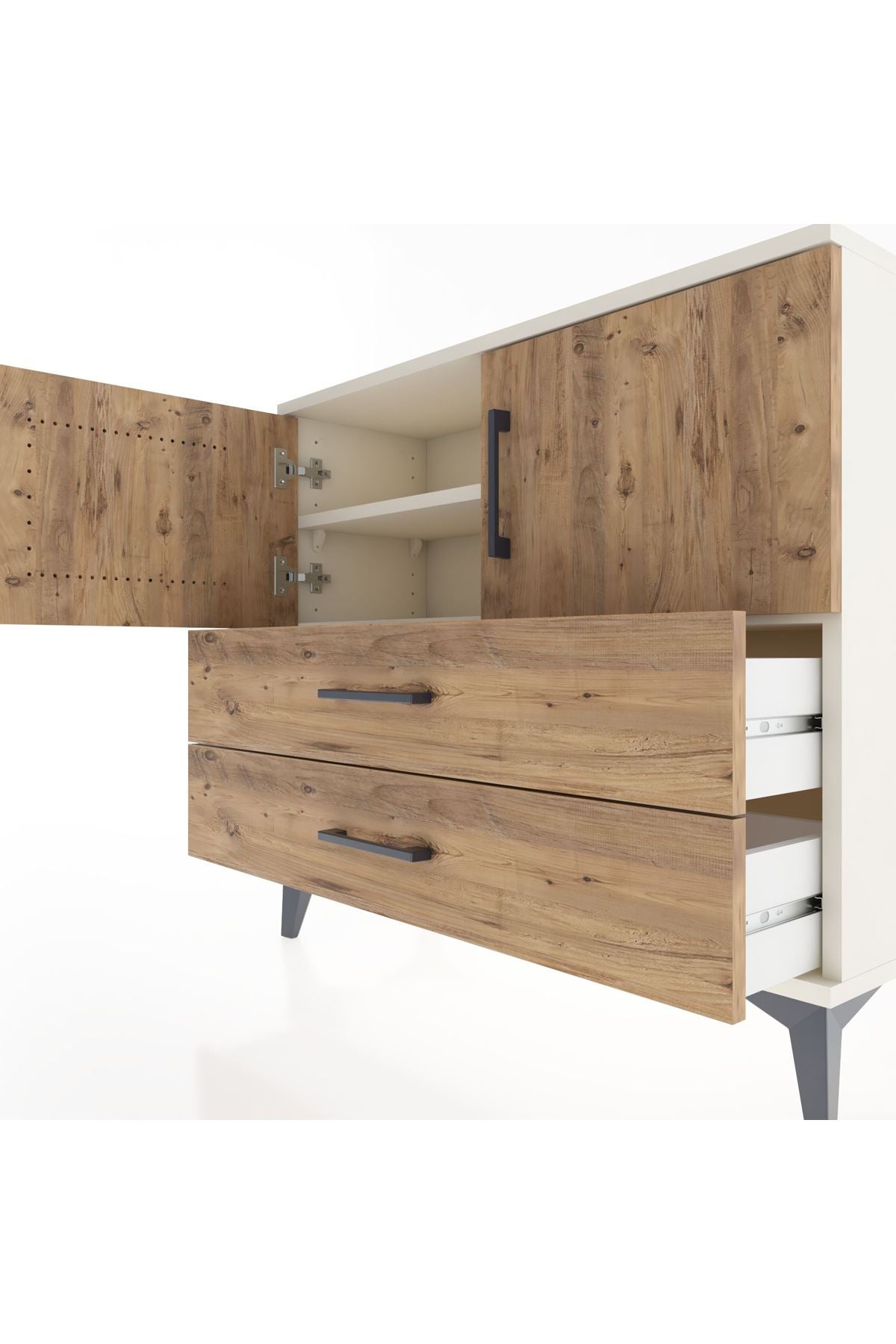 Arges Şifonyer 2 Raflı 2 Çekmeceli 2 Kapaklı 88x30x80 Aytaşı-Çam