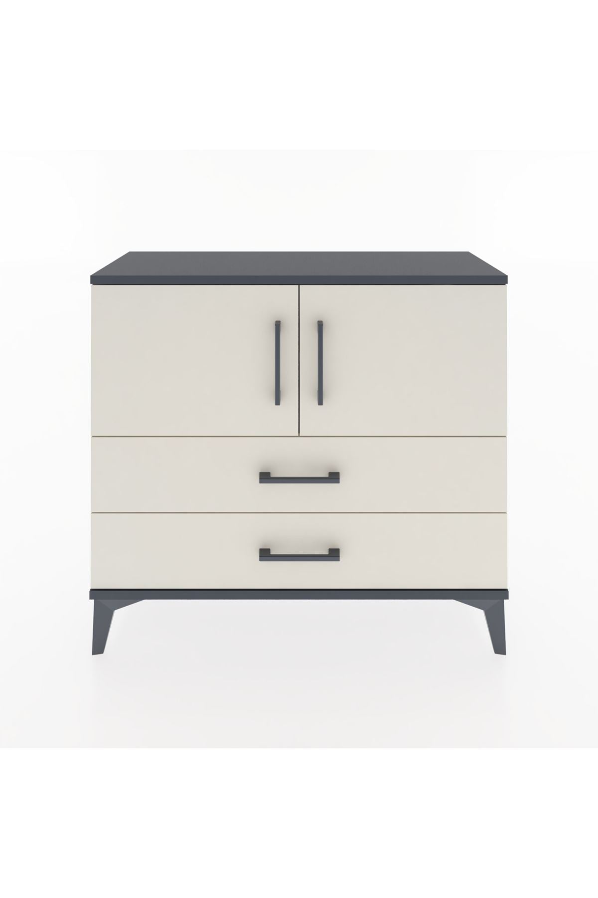 Arges Şifonyer 2 Raflı 2 Çekmeceli 2 Kapaklı 88x30x80 Antrasit-Aytaşı